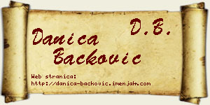 Danica Backović vizit kartica